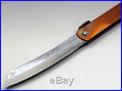 XL 220mm Miyamoto musashi Knife Japanese Folding knife Damascus Copper