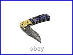 York Vivant, Custom Handmade Damascus Steel Folding Knife, Pocket Knife al-adb164