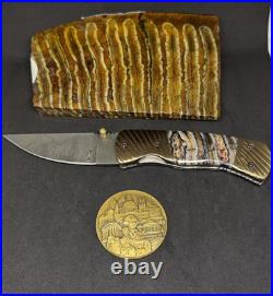York vivant handmade Damascus Steel W M T pocket Knife CBIT-536
